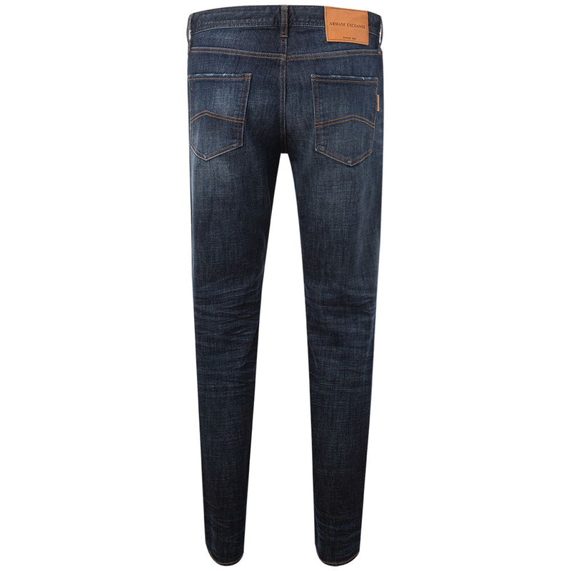 Chic Blue Cotton Trousers for Modern Men Armani Exchange