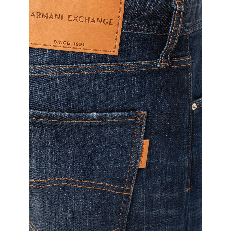 Chic Blue Cotton Trousers for Modern Men Armani Exchange