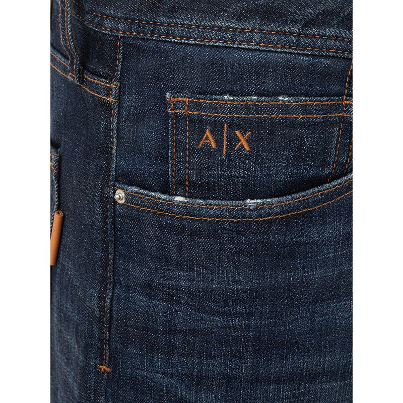 Chic Blue Cotton Trousers for Modern Men Armani Exchange