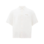 Elegant White Viscose Shirt for Men Armani Exchange