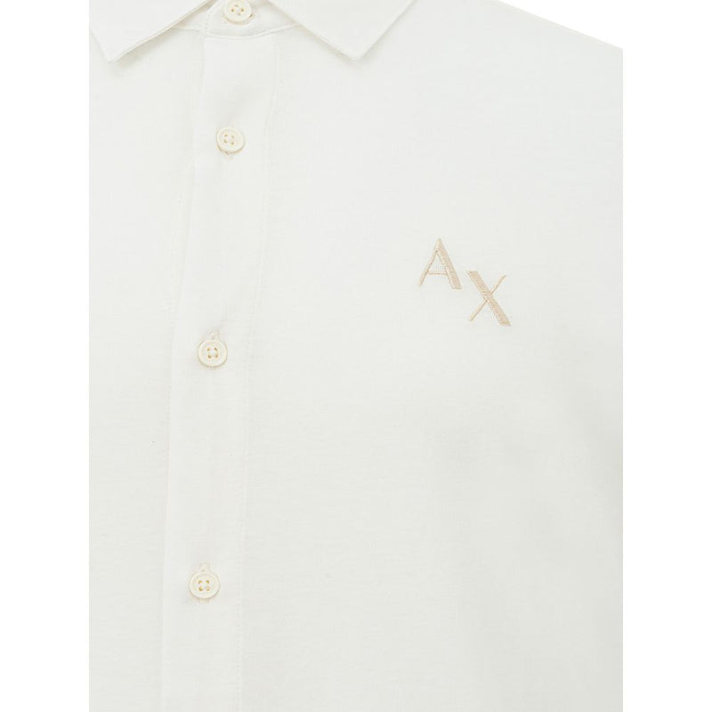 Elegant White Organic Cotton Shirt Armani Exchange