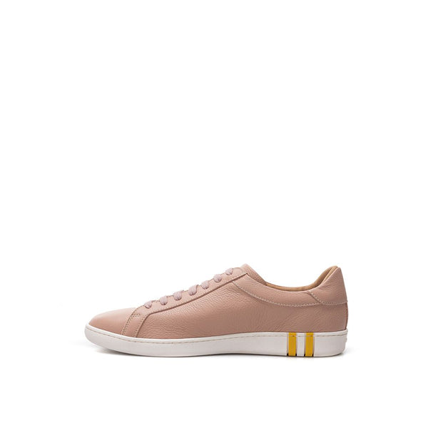 Elegant Pink Cotton Leather Sneakers Bally