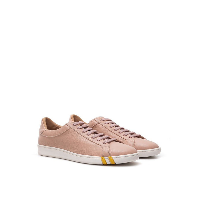 Elegant Pink Cotton Leather Sneakers Bally