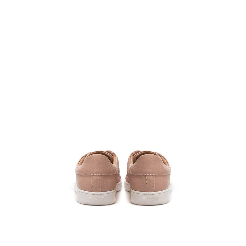 Elegant Pink Cotton Leather Sneakers Bally