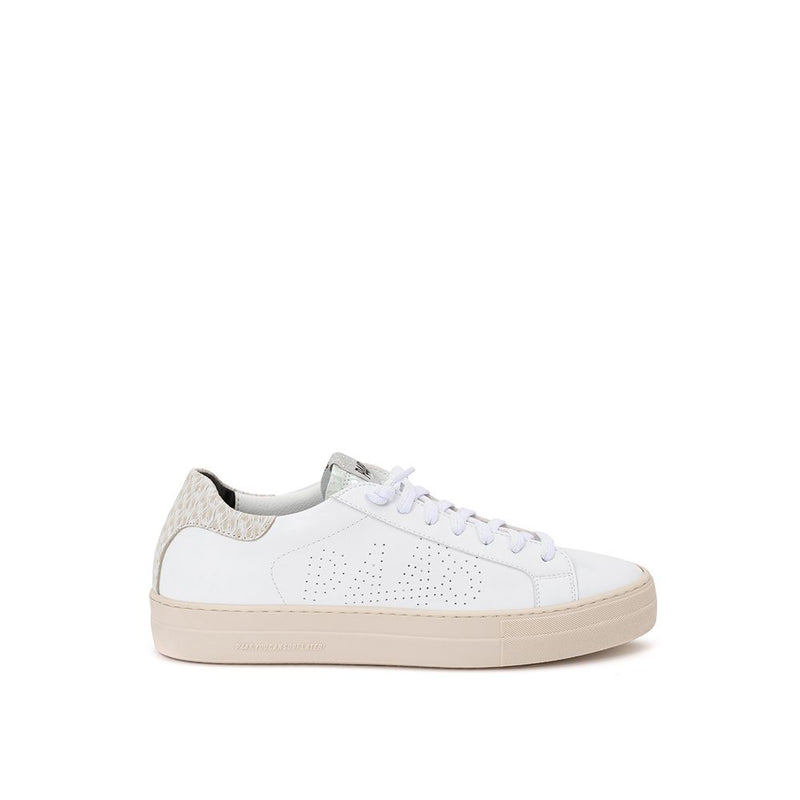 White Leather Sneakers Elegant Casual Footwear P448