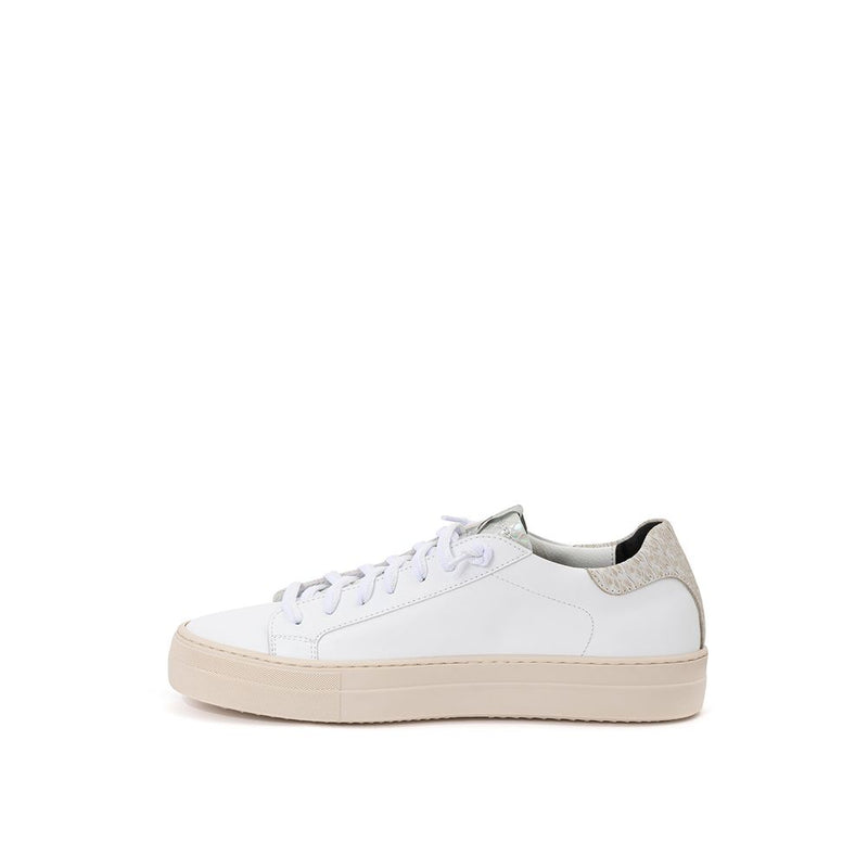 White Leather Sneakers Elegant Casual Footwear P448