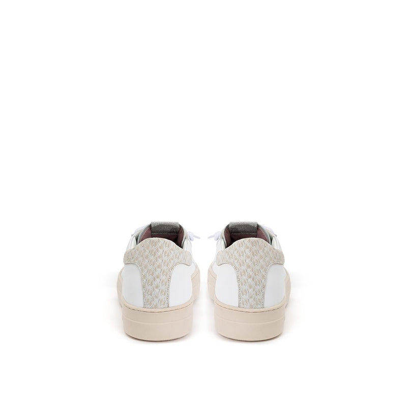 White Leather Sneakers Elegant Casual Footwear P448