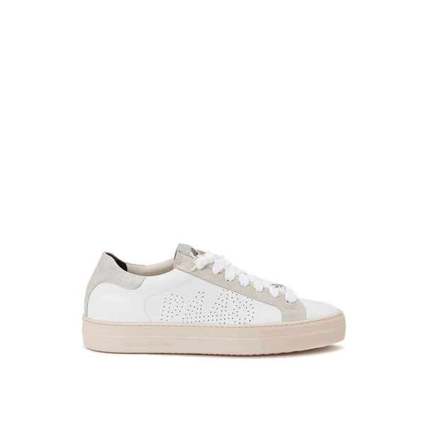 Elegant White Leather Sneakers P448