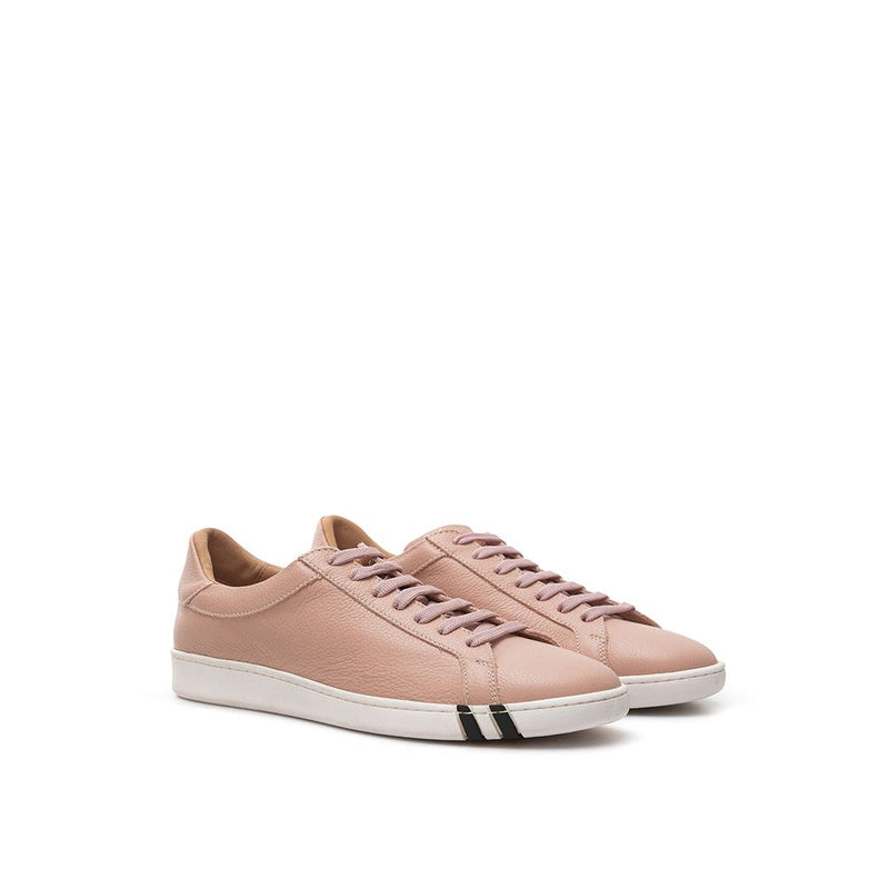 Elegant Pink Leather Sneakers for Women Bally