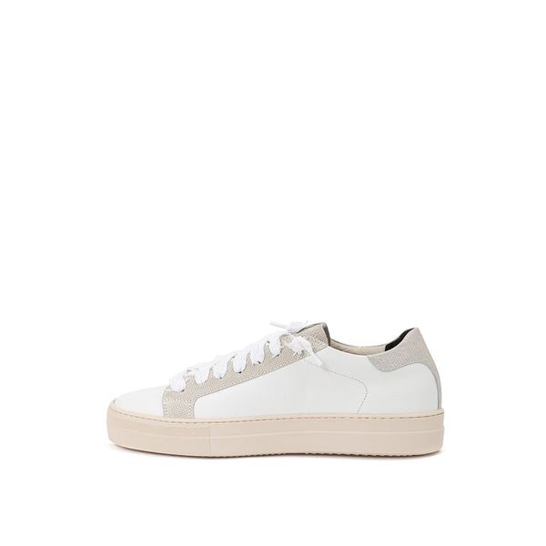 Elegant White Leather Sneakers P448