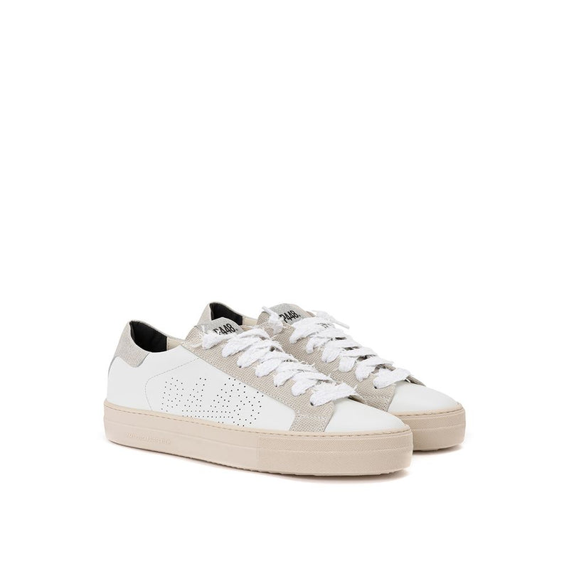 Elegant White Leather Sneakers P448