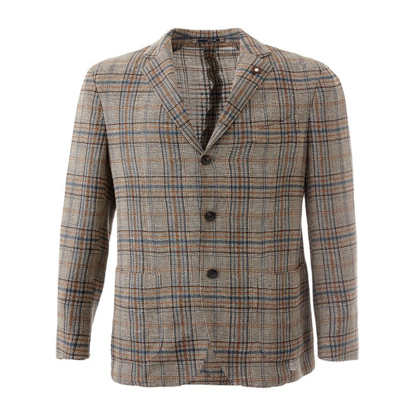 Lardini Elegant Multicolor Linen Jacket Lardini