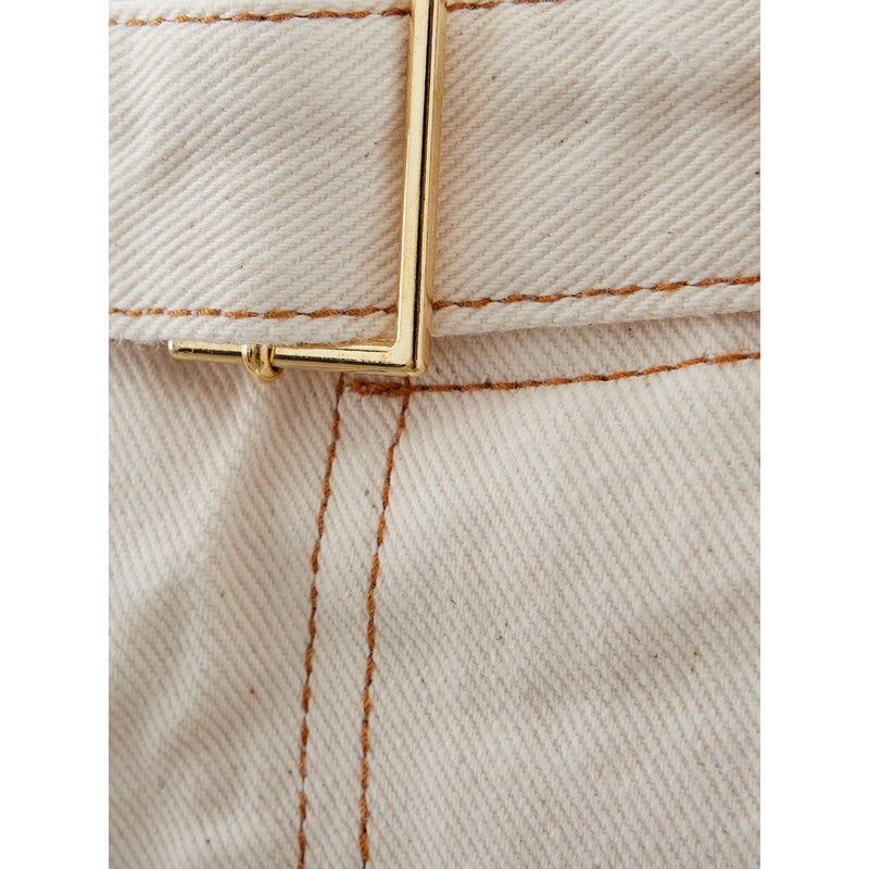 Beige Cotton Chic Trousers Emporio Armani