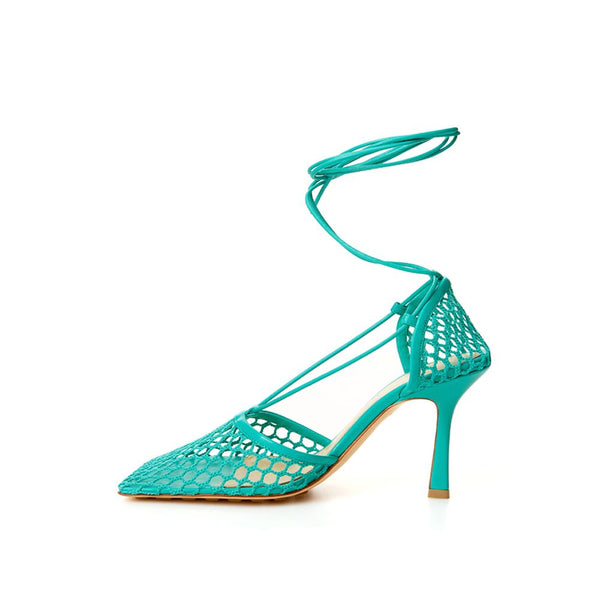 Green Cotton Leather Sandal Bottega Veneta