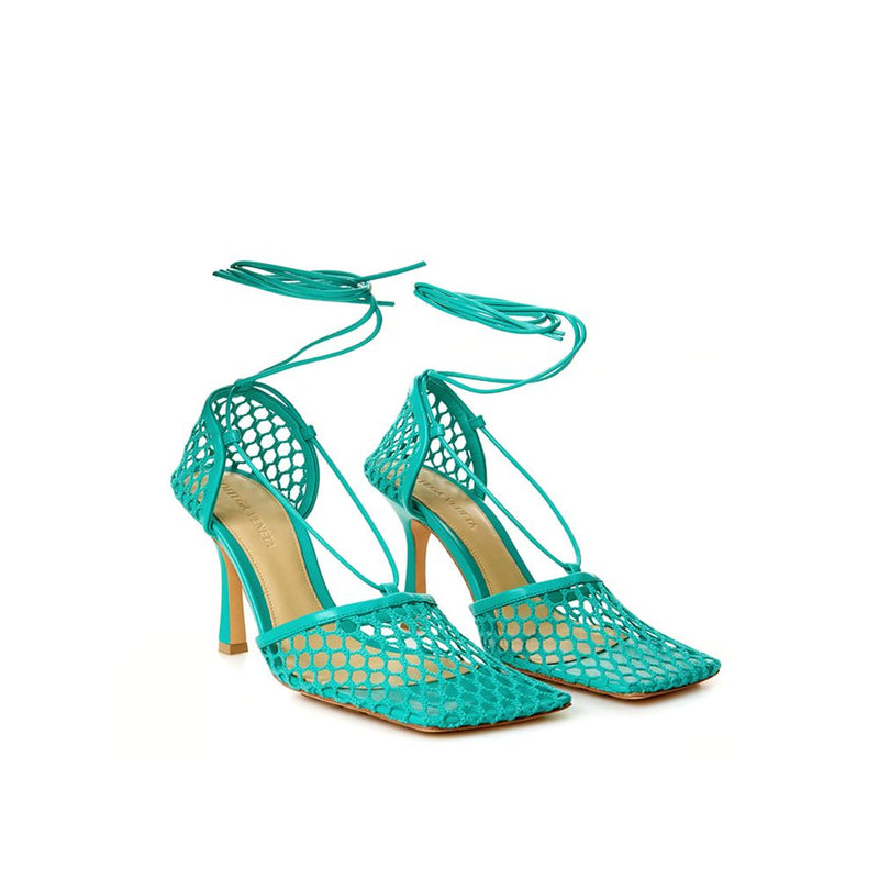 Green Cotton Leather Sandal Bottega Veneta