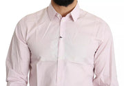 Light Pink Cotton Men Formal GOLD Dress Shirt Dolce & Gabbana