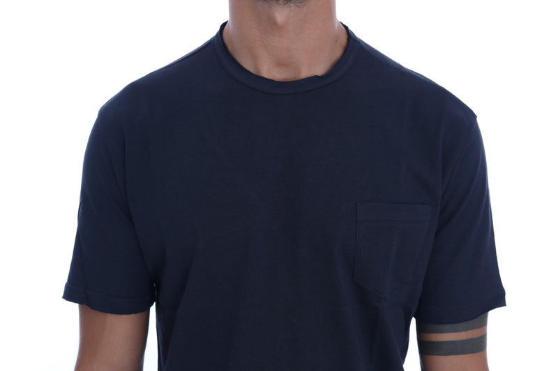 Chic Blue Cotton Crew-Neck Tee Daniele Alessandrini