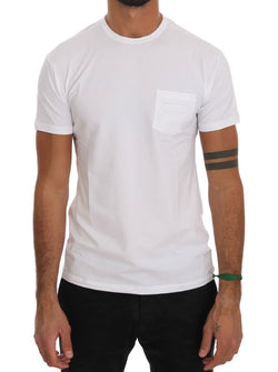 Elegant White Crew-Neck Cotton T-Shirt Daniele Alessandrini