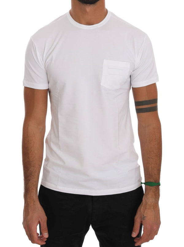 Elegant White Crew-Neck Cotton T-Shirt Daniele Alessandrini