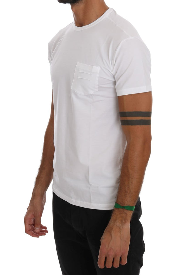 Elegant White Crew-Neck Cotton T-Shirt Daniele Alessandrini