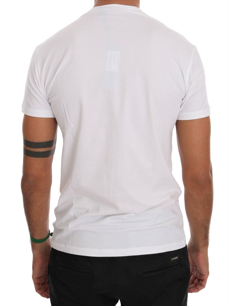 Elegant White Crew-Neck Cotton T-Shirt Daniele Alessandrini