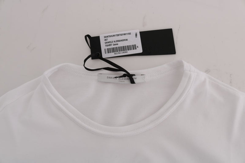 Elegant White Crew-Neck Cotton T-Shirt Daniele Alessandrini