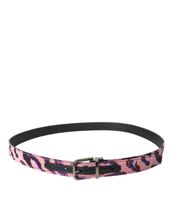 Multicolor Jacquard Leather Metal Buckle Belt Dolce & Gabbana