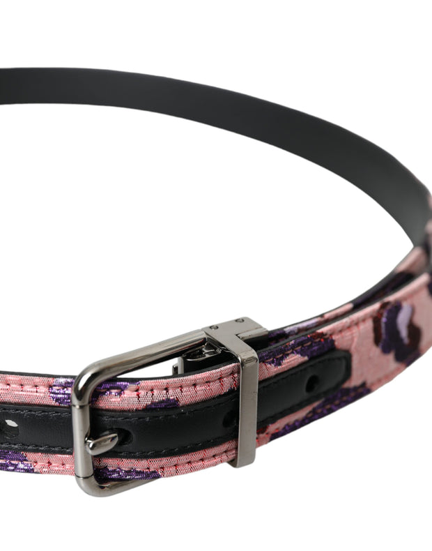 Multicolor Jacquard Leather Metal Buckle Belt Dolce & Gabbana