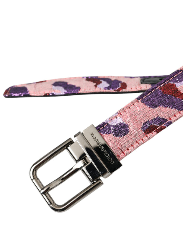 Multicolor Jacquard Leather Metal Buckle Belt Dolce & Gabbana