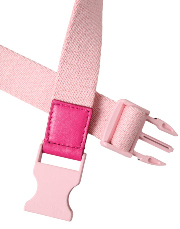 Pink Canvas Stretch Plastic Buckle Women Belt Dolce & Gabbana