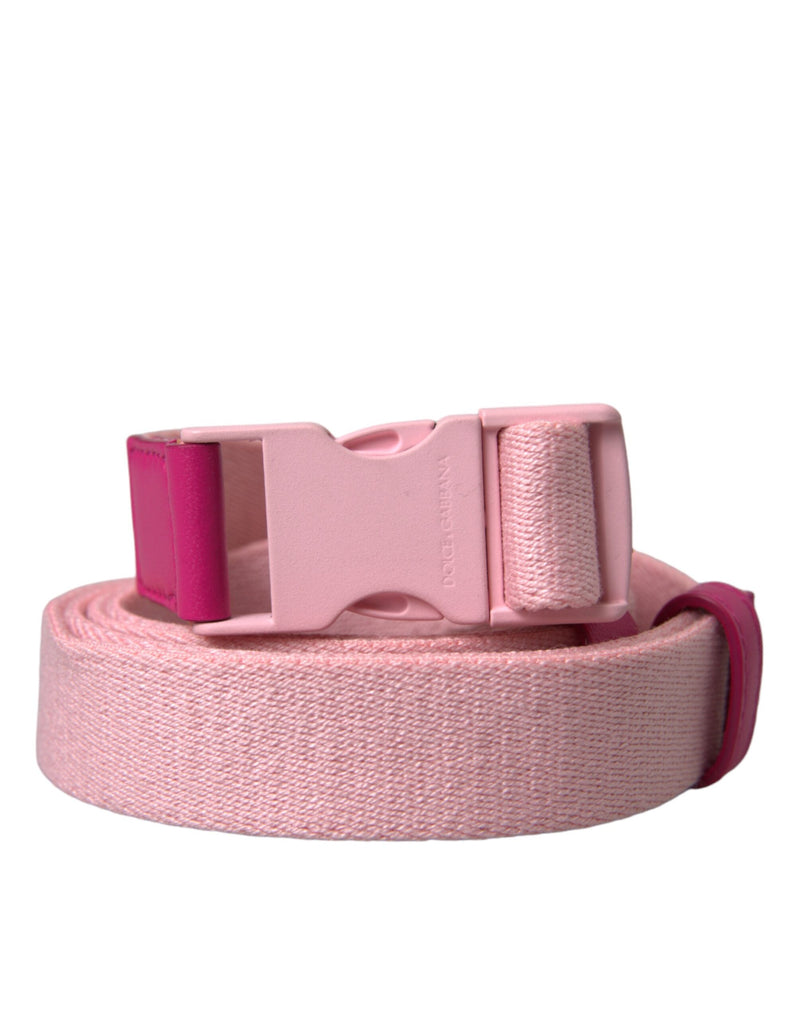 Pink Canvas Stretch Plastic Buckle Women Belt Dolce & Gabbana