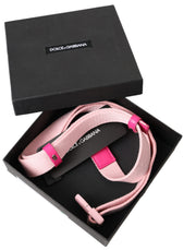 Pink Canvas Stretch Plastic Buckle Women Belt Dolce & Gabbana