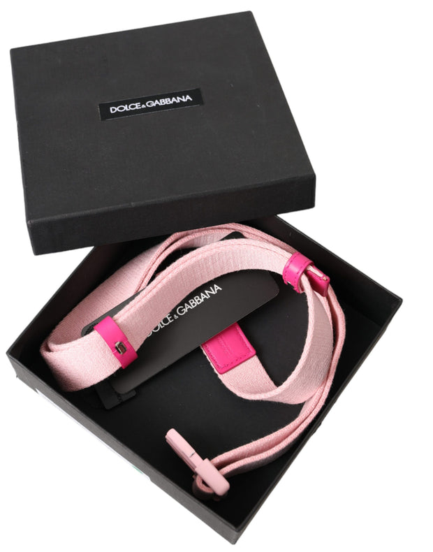 Pink Canvas Stretch Plastic Buckle Women Belt Dolce & Gabbana