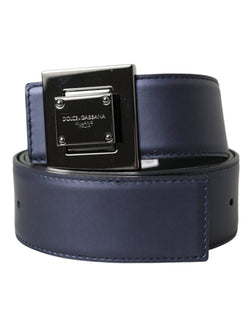 Blue Leather Square Metal Buckle Belt Dolce & Gabbana