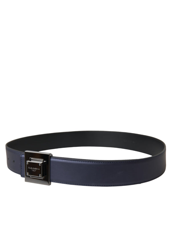 Blue Leather Square Metal Buckle Belt Dolce & Gabbana