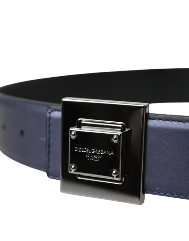 Blue Leather Square Metal Buckle Belt Dolce & Gabbana