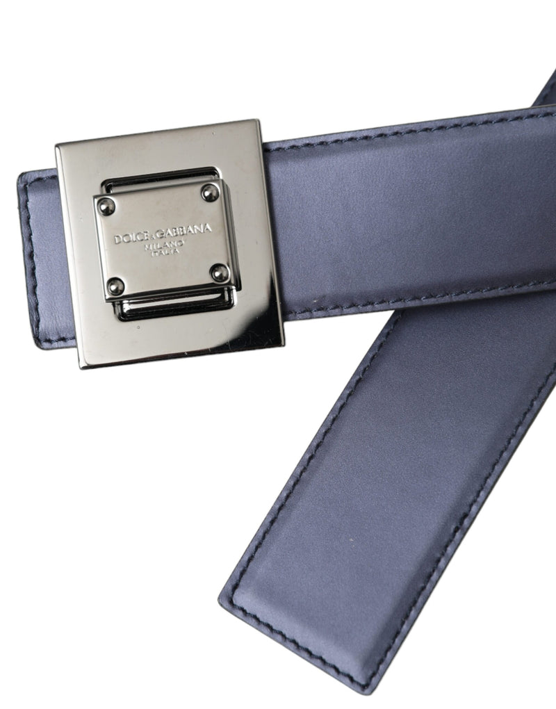 Blue Leather Square Metal Buckle Belt Dolce & Gabbana