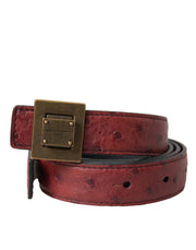 Brown Leather Square Metal Buckle Belt Dolce & Gabbana