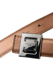 Bronze Leather Square Metal Buckle Belt Dolce & Gabbana