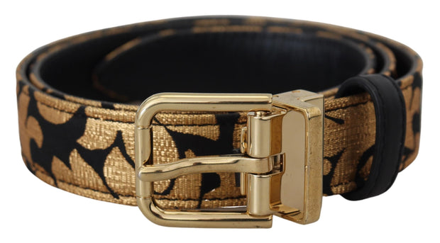 Multicolor Jacquard Leather Logo Buckle Belt Dolce & Gabbana