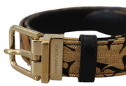 Multicolor Jacquard Leather Logo Buckle Belt Dolce & Gabbana