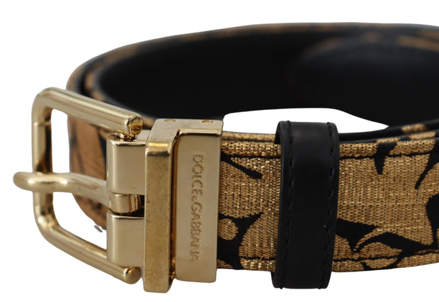 Multicolor Jacquard Leather Logo Buckle Belt Dolce & Gabbana