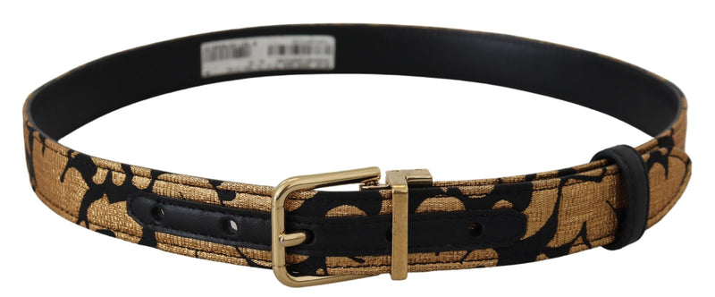 Multicolor Jacquard Leather Logo Buckle Belt Dolce & Gabbana