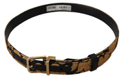 Multicolor Jacquard Leather Logo Buckle Belt Dolce & Gabbana