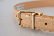 Beige Exotic Leather Gold Metal Buckle Belt Dolce & Gabbana