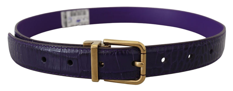 Purple Exotic Leather Gold Metal Buckle Belt Dolce & Gabbana