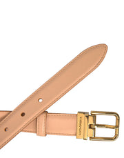 Beige Calfskin Leather Gold Metal Buckle Belt Dolce & Gabbana