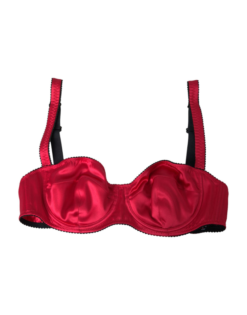 Bordeaux Silk Stretch Balconcino Bra Underwear Dolce & Gabbana