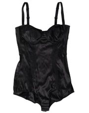 Black Lace Silk Stretch One Piece Beachwear Bikini Dolce & Gabbana