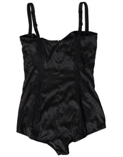 Black Lace Silk Stretch One Piece Beachwear Bikini Dolce & Gabbana